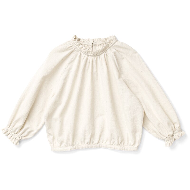 100% Cotton Girls Frilled Crew Neck Blouse