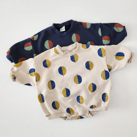 Unisex Balloon Print Sweatshirt Romper