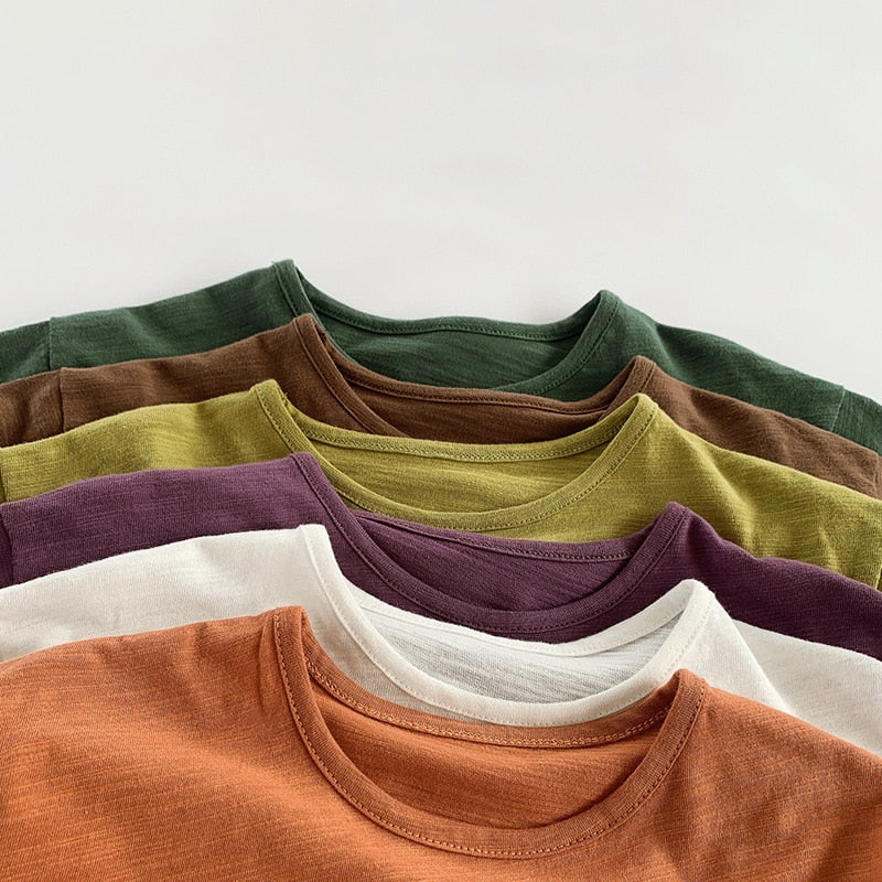 Unisex Retro Bamboo Cotton Short-Sleeved T-Shirt